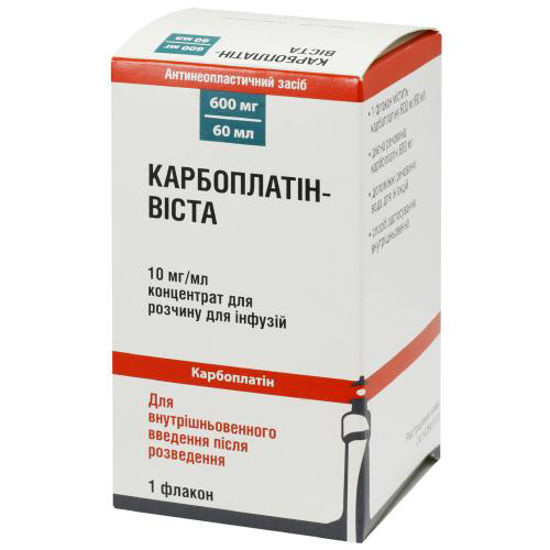 Карбоплатин-Виста концентрат для приготовления раствора для инфузий 600 мг 60 мл №1